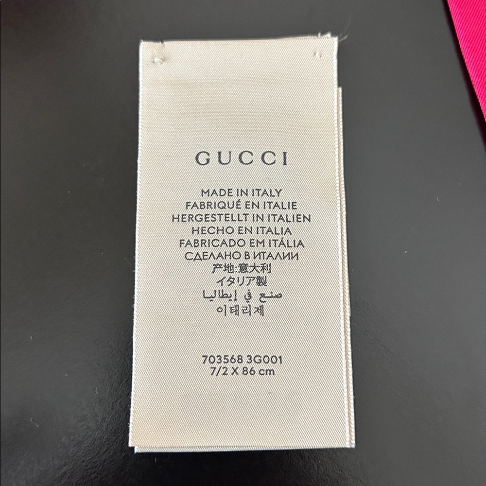 Gucci x Adidas Pink and White Striped Silk Skinny Scarf Twillie NWOT - Picture 6 of 11